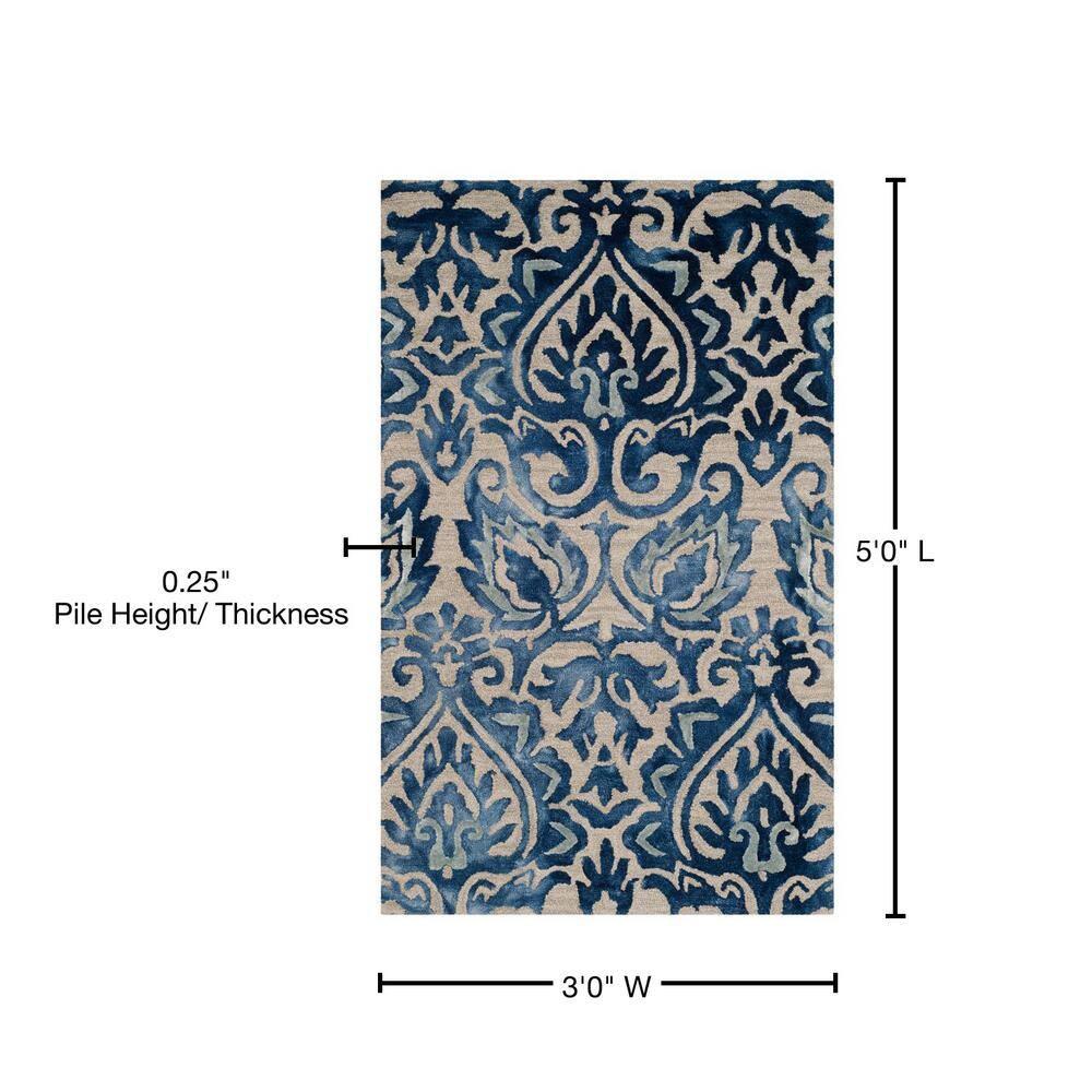 Dip Dye DDY511 Hand Tufted Area Rug - Royal Blue/Beige - 3'x5' - Safavieh.