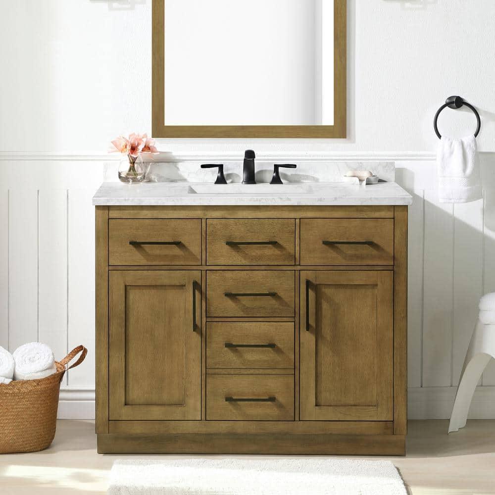 OVE Decors Athea 42 in. W Bath Vanity with Premium Countertop and Power Bar