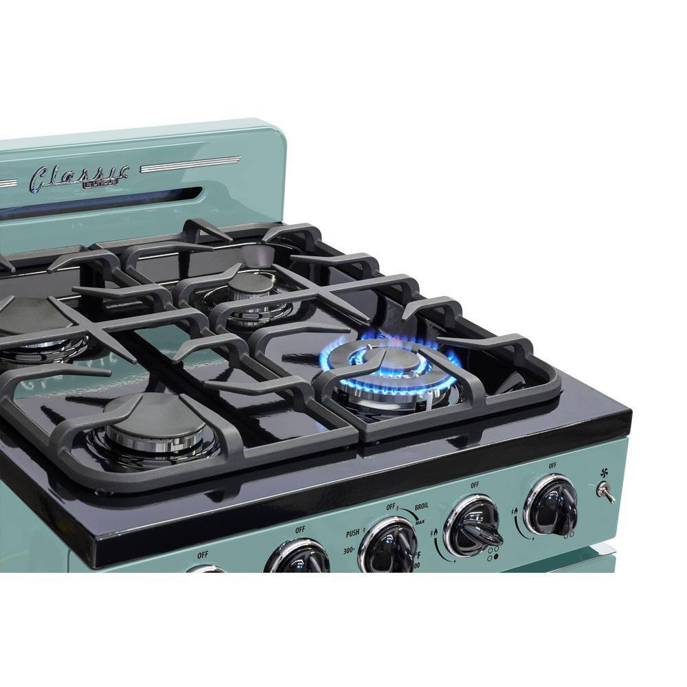 Unique Classic Retro 24" 2.9 cu/ft Freestanding Gas Range with Convection Oven and Sealed Burners