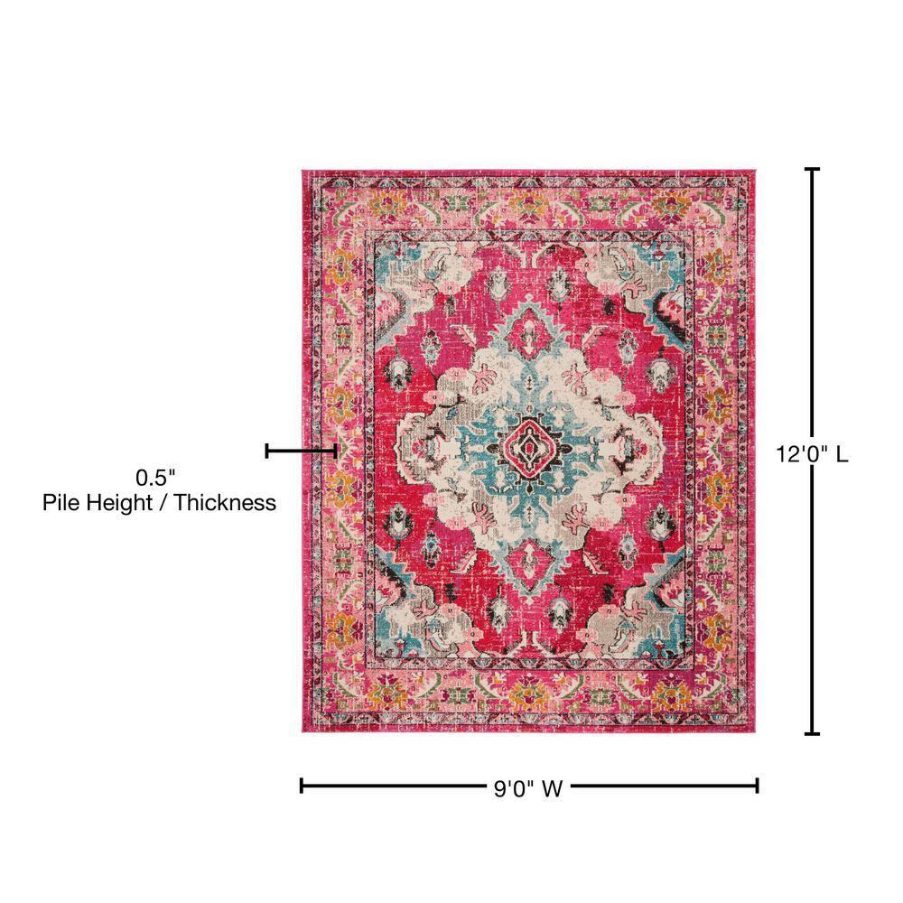 Monaco MNC243 Power Loomed Indoor Area Rug - Pink/Multi - 9'x12' - Safavieh