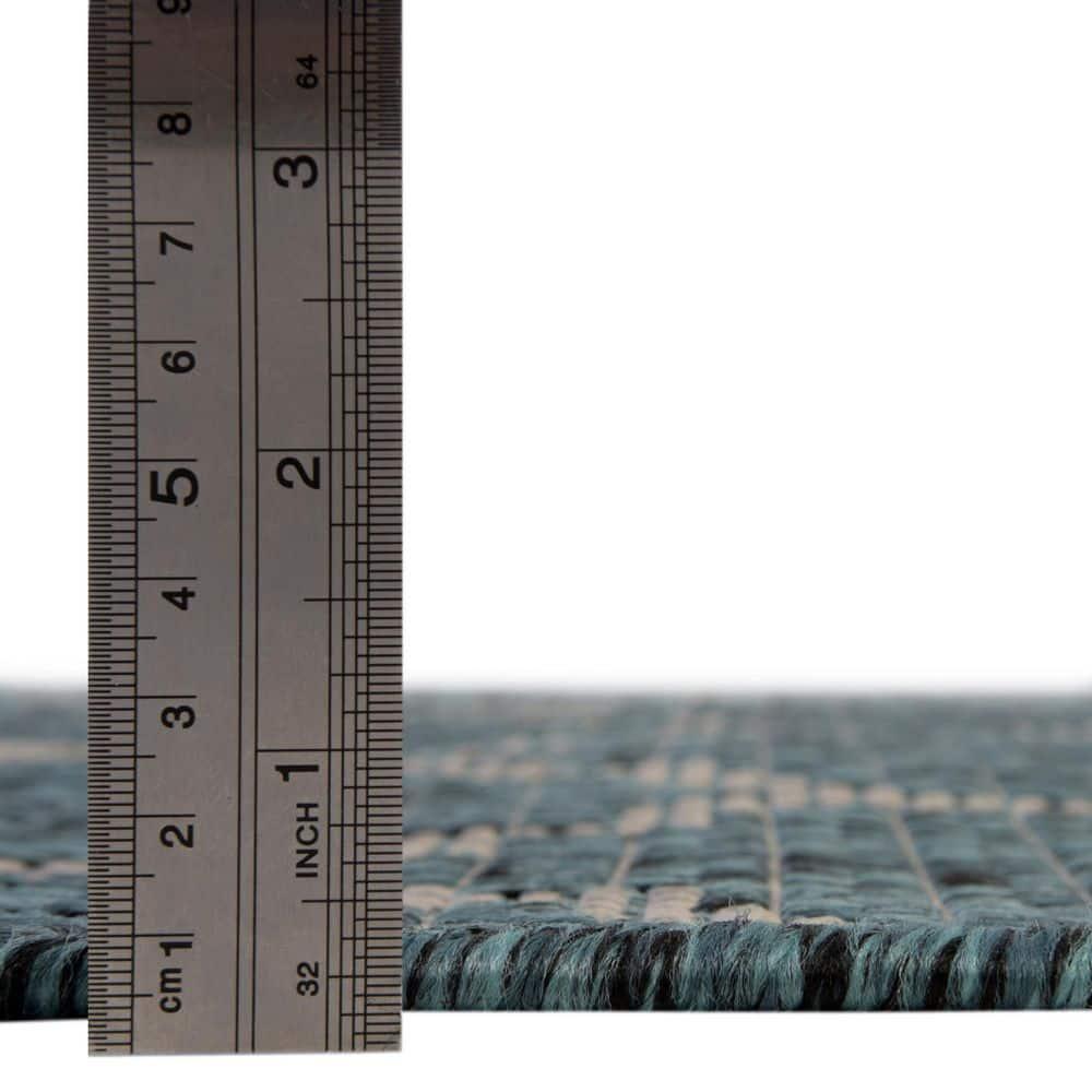 Unique Loom 8' 0 x 11' 4 Rectangle Indoor/Outdoor Trellis Teal Area Rug