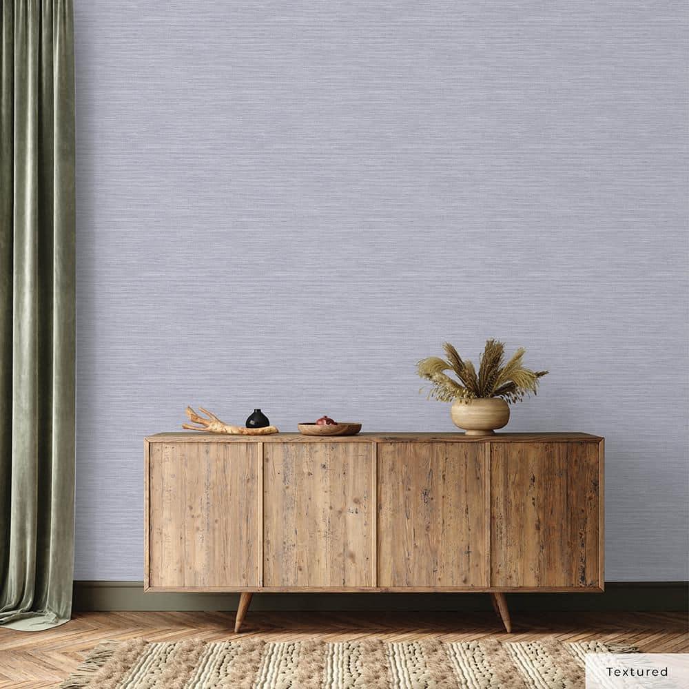 Tempaper & Co.® Faux Horizontal Grasscloth Removable Peel and Stick Wallpaper, Textured Blue, 28 sq. ft.: Vinyl, Prepasted, Abstract Pattern