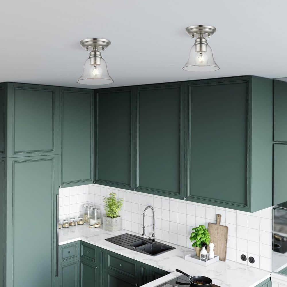 Livex Lighting Moreland 1 - Light Semi-Flush Mount in  Brushed Nickel