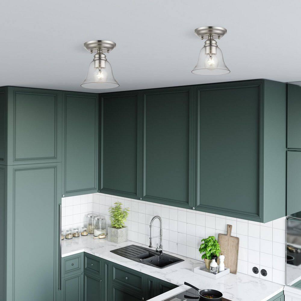 Livex Lighting Moreland 1 - Light Semi-Flush Mount in  Brushed Nickel