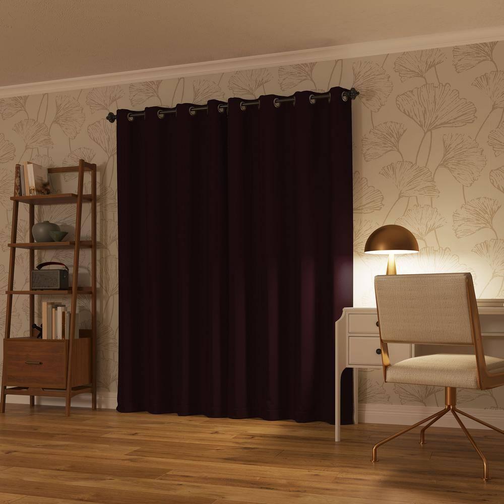 52"x95" Sun Zero 100% Blackout Oslo Theater Grade Grommet Curtain Panel Red: Noise Reduction, Energy Efficient
