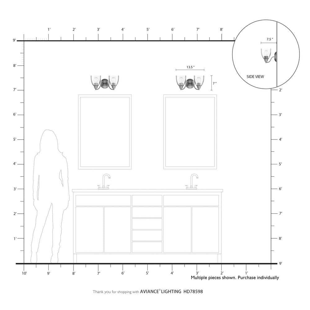 Livex Lighting Montgomery 2 - Light Vanity in  Brushed Nickel