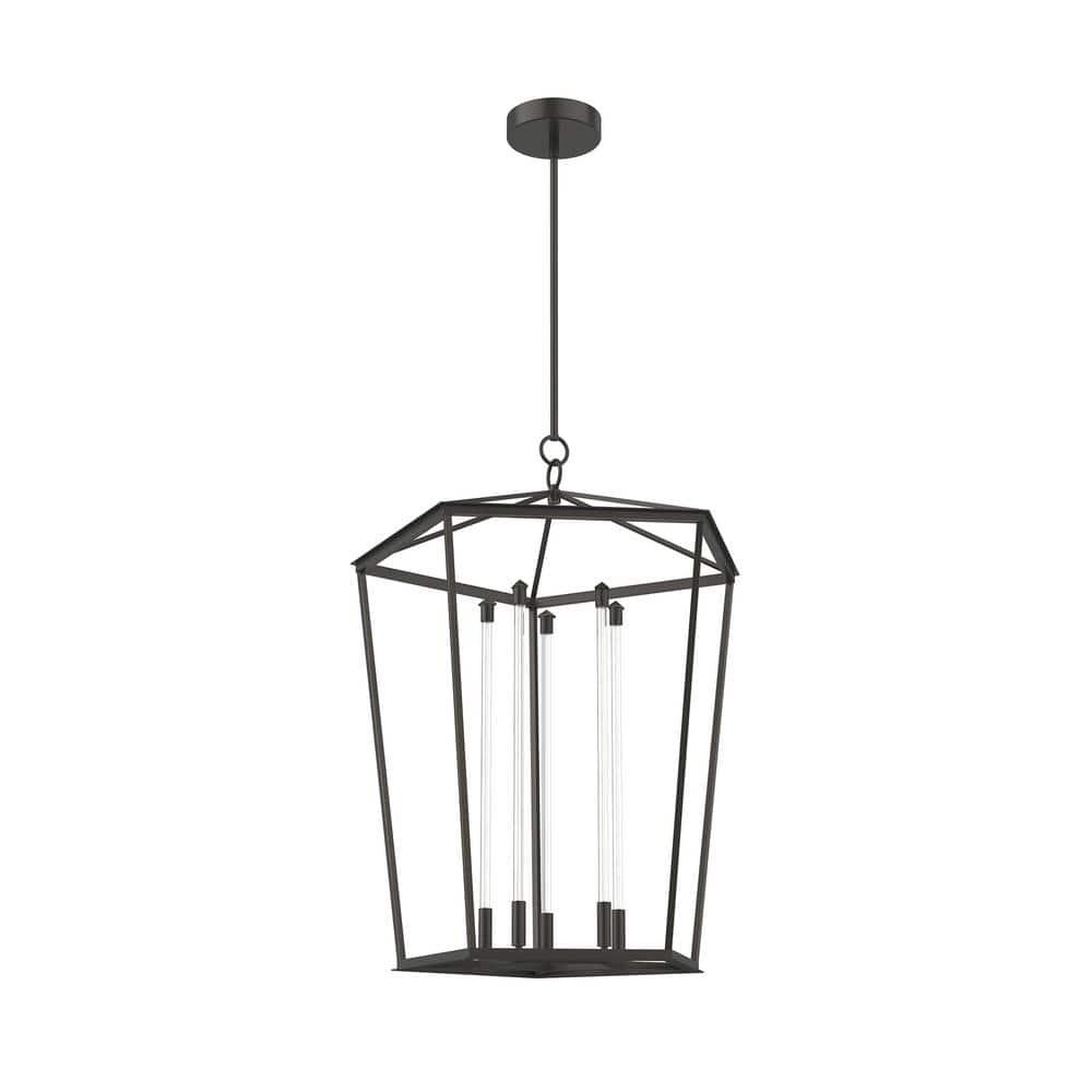 Urban Bronze Glass 5-Light LED Chandelier