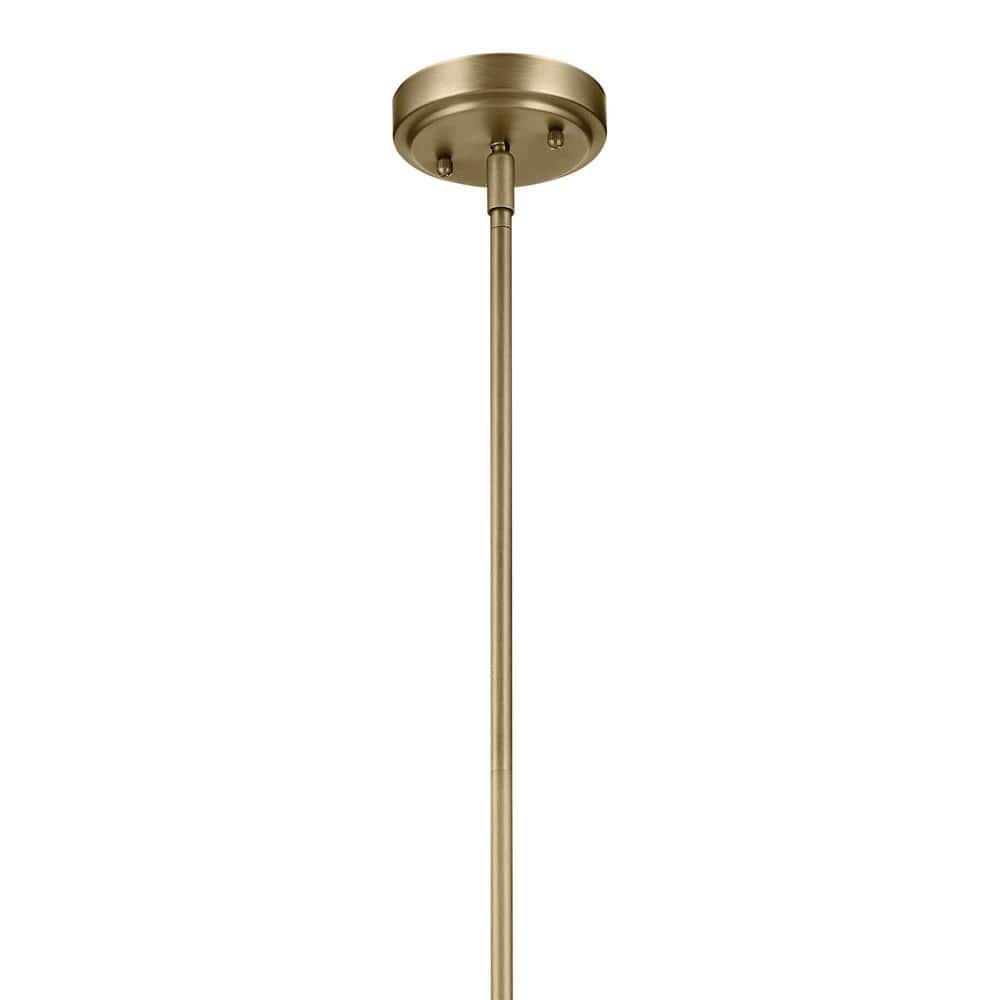 Natural Brass Mini Pendant with Clear Seeded Glass Shade