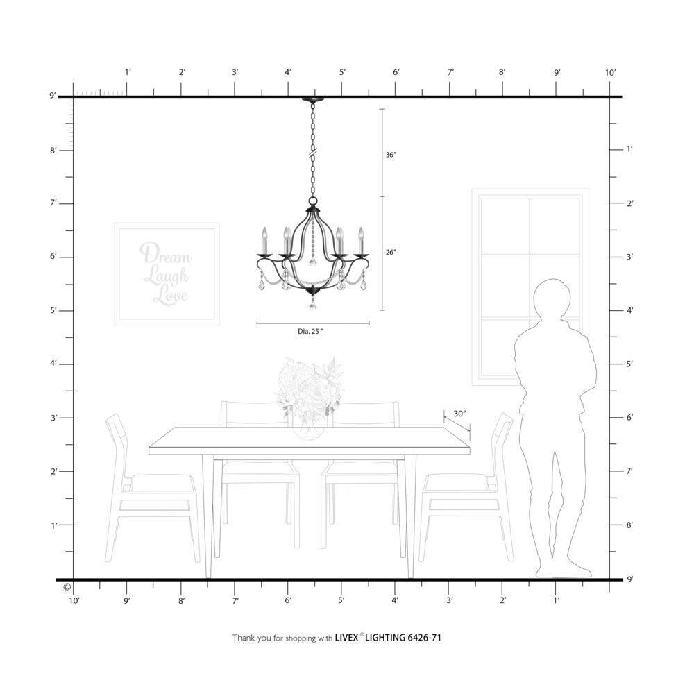 Livex Lighting Chesterfield 6 - Light Chandelier in  Hand Applied Venetian Golden Bronze