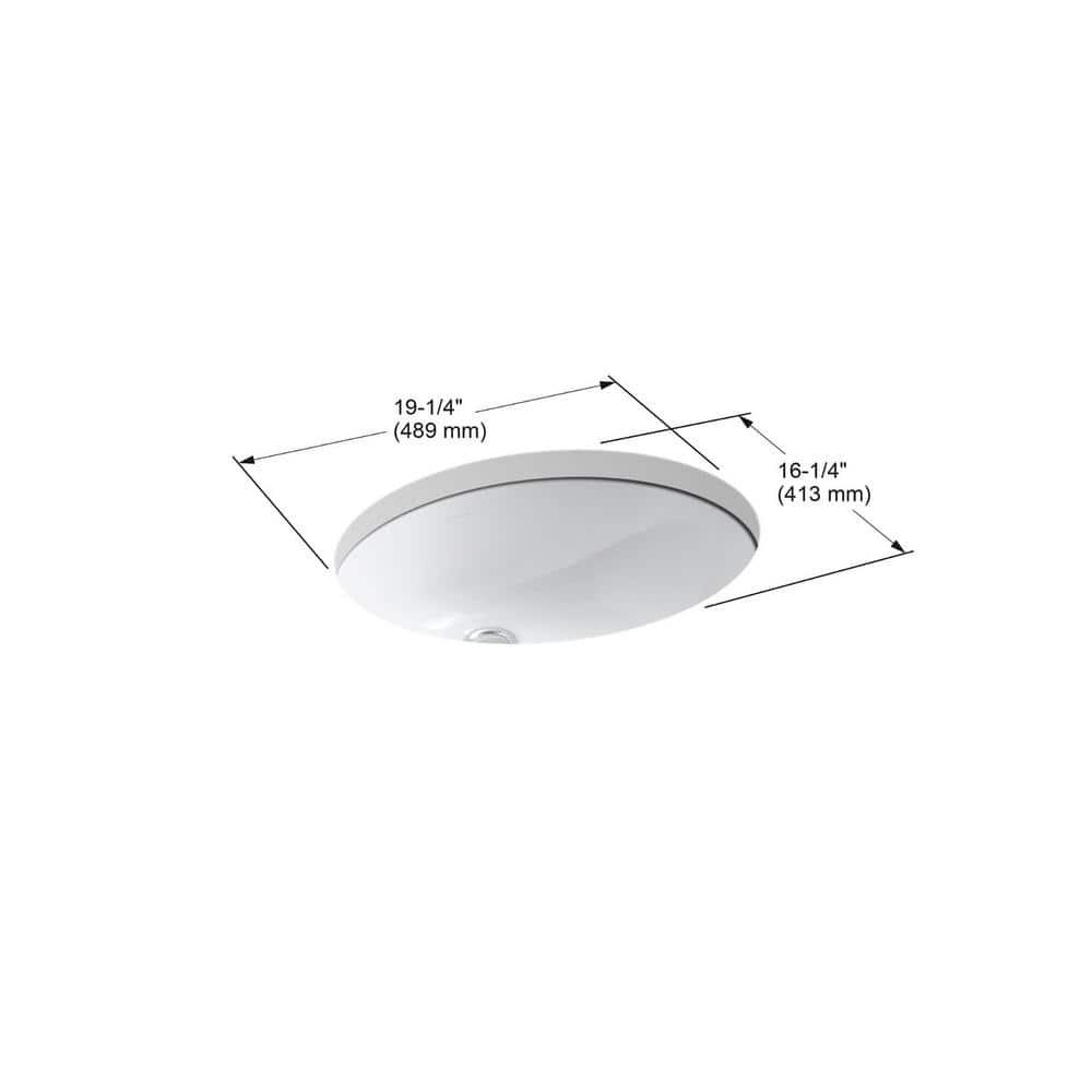 Caxton® Vitreous China Oval Undermount Bathroom Sink with Overflow