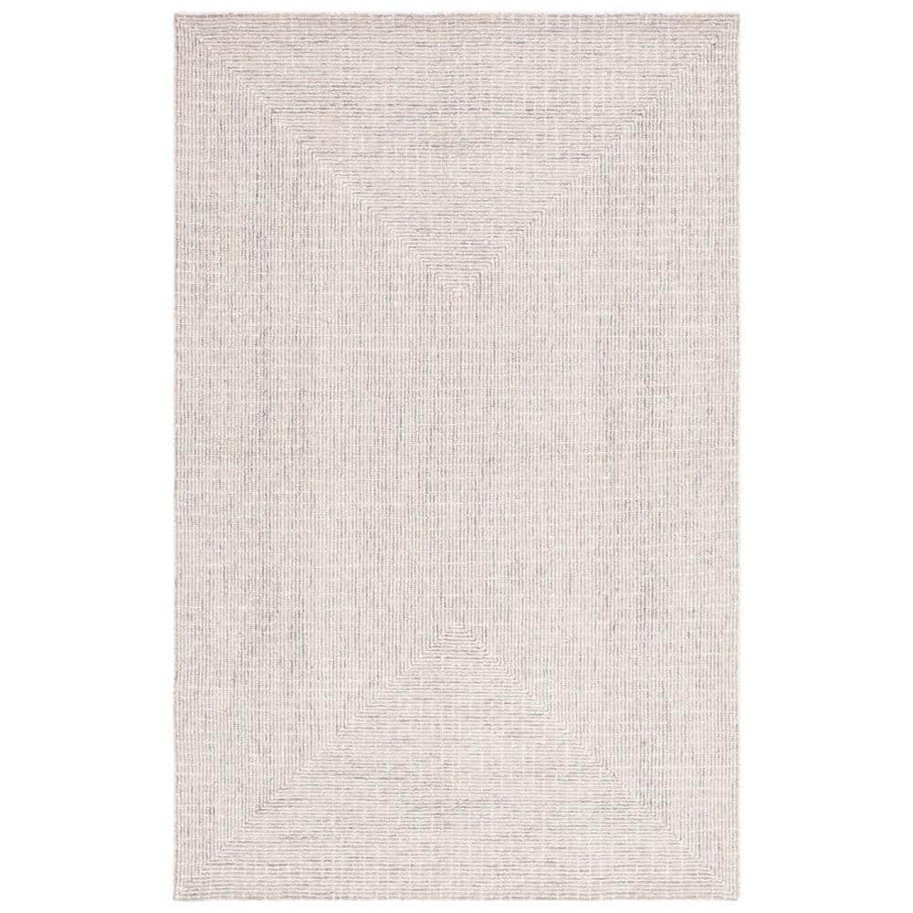 Abstract ABT480 Handmade Indoor Area Rug - Grey/Ivory - 5'x8' - Safavieh