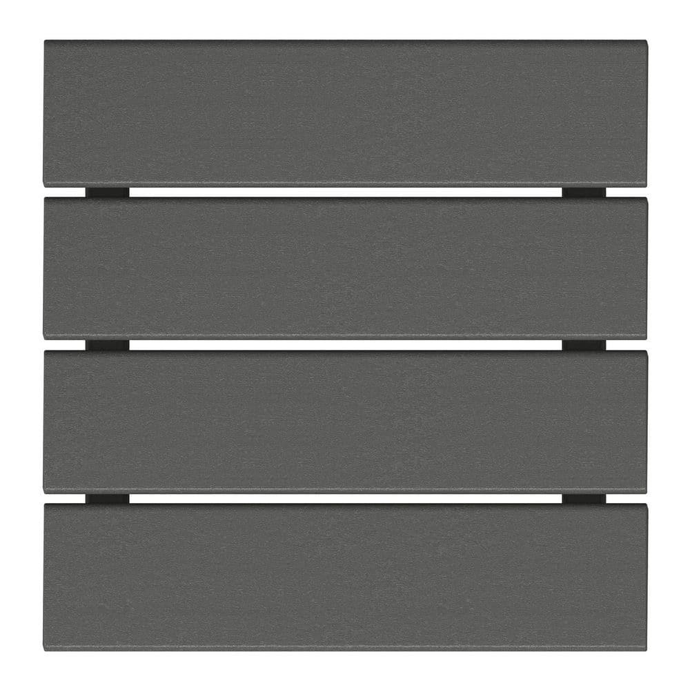 Polytrends  Laguna Hdpe All Weather Outdoor Patio Square Side Table Gray