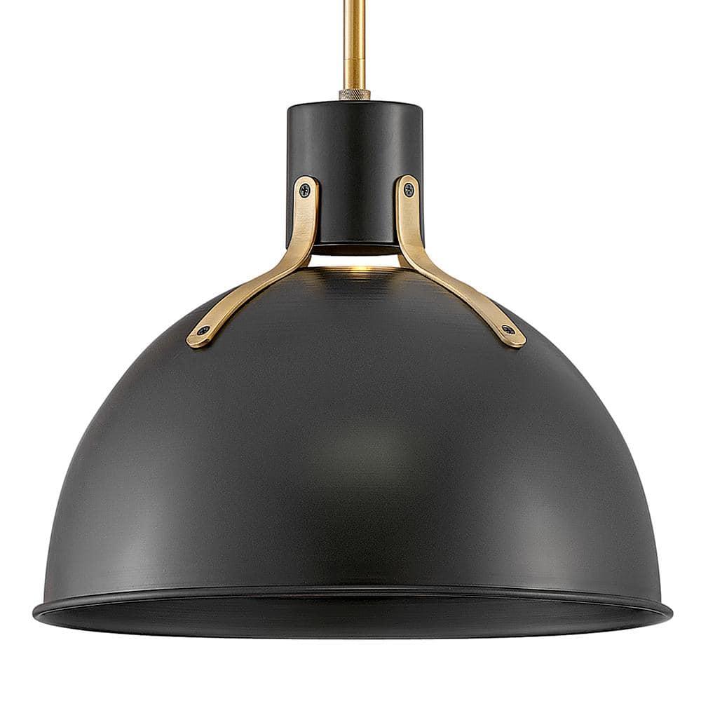 Satin Black 14" Bowl LED Pendant with Adjustable Height