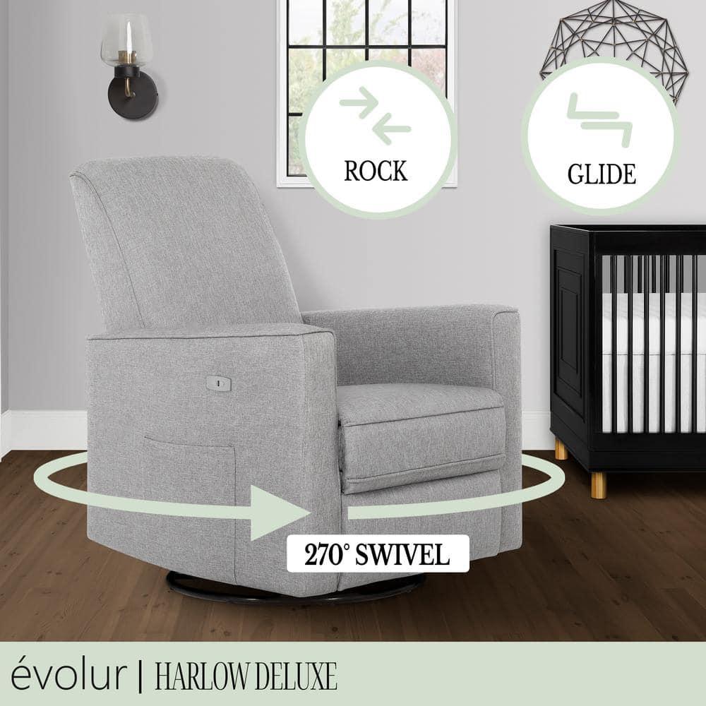 Evolur Greenguard Gold Certified Upholstered Swivel Reclining Glider