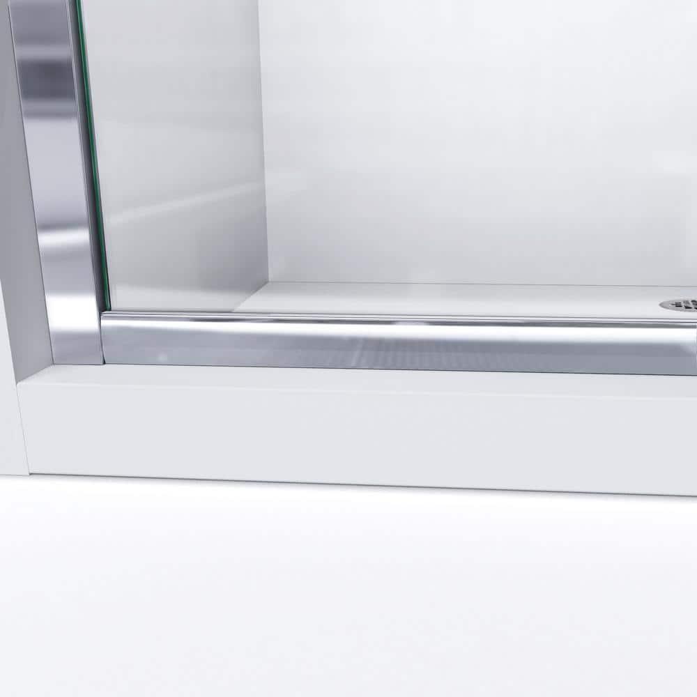 Infinity-Z 60" x 76.75" Rectangle Sliding Shower Enclosure with Base Included