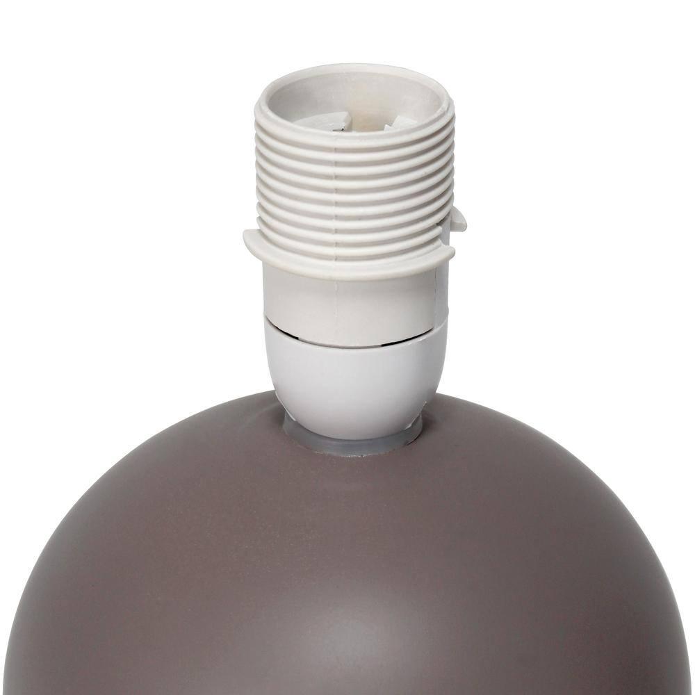 Simple Designs 8.66" Compact Ceramic Globe Table Lamp with Stylish Shade (Includes LED Light Bulb) Gray