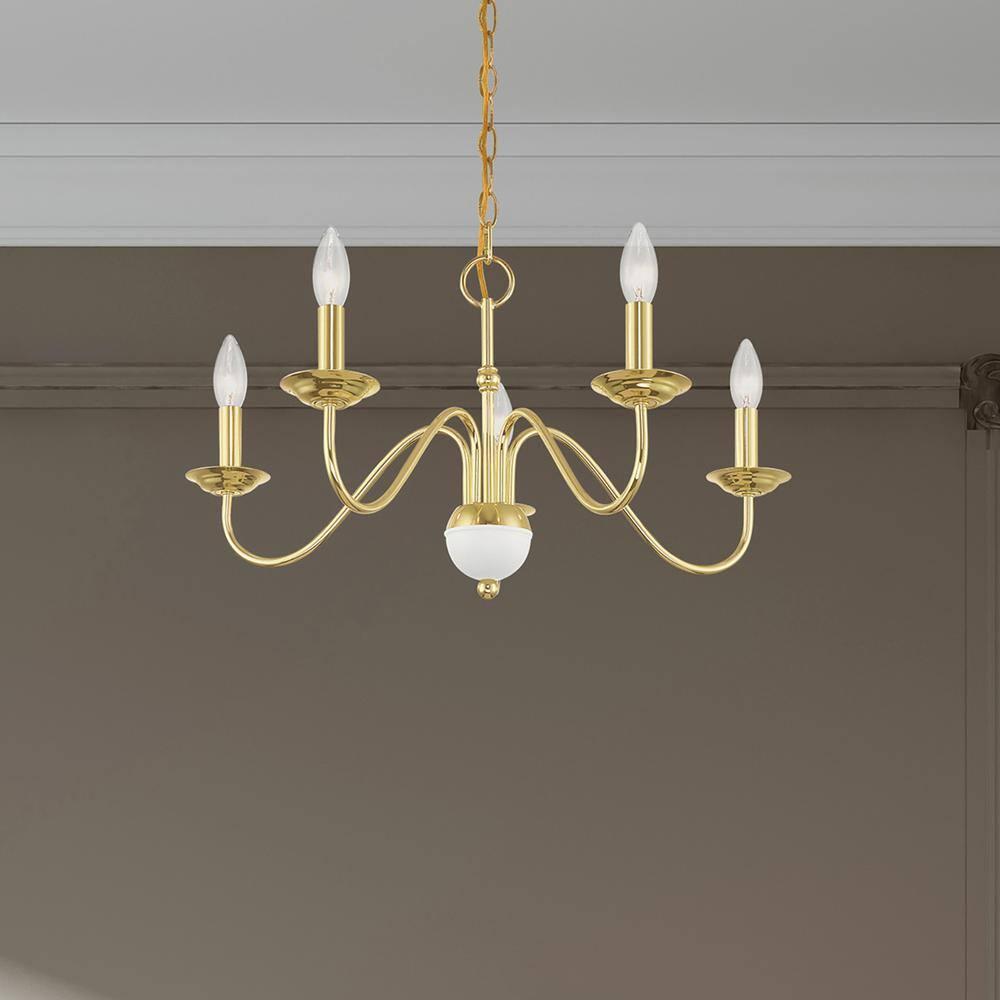 Livex Lighting Windsor 5 - Light Chandelier in  Polished Brass