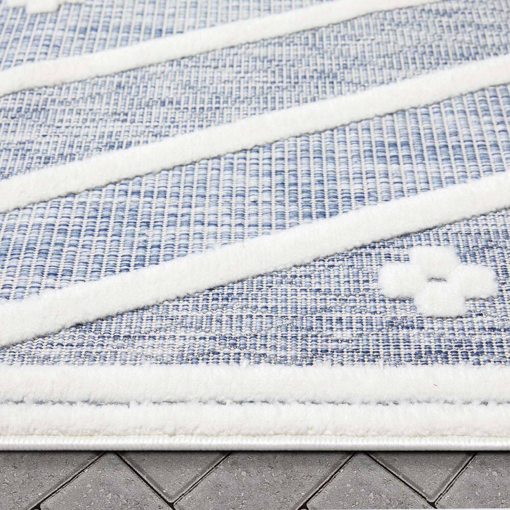 Well Woven Sila Mali Outdoor Moroccan Tribal Blue Indoor/Outdoor Area Rug