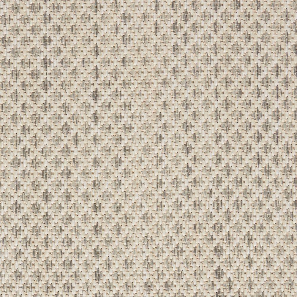 Nourison 2'2" x 8' Courtyard Modern Easy Care Flatweave Indoor Outdoor Runner Rug Ivory/Silver
