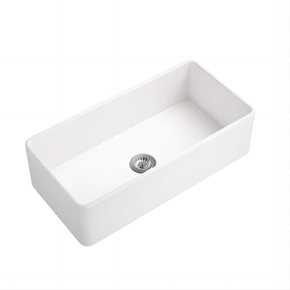Ceballos 36'' L Farmhouse / Apron Single Bowl Ceramic Kitchen Sink LNNDAD-W928123625