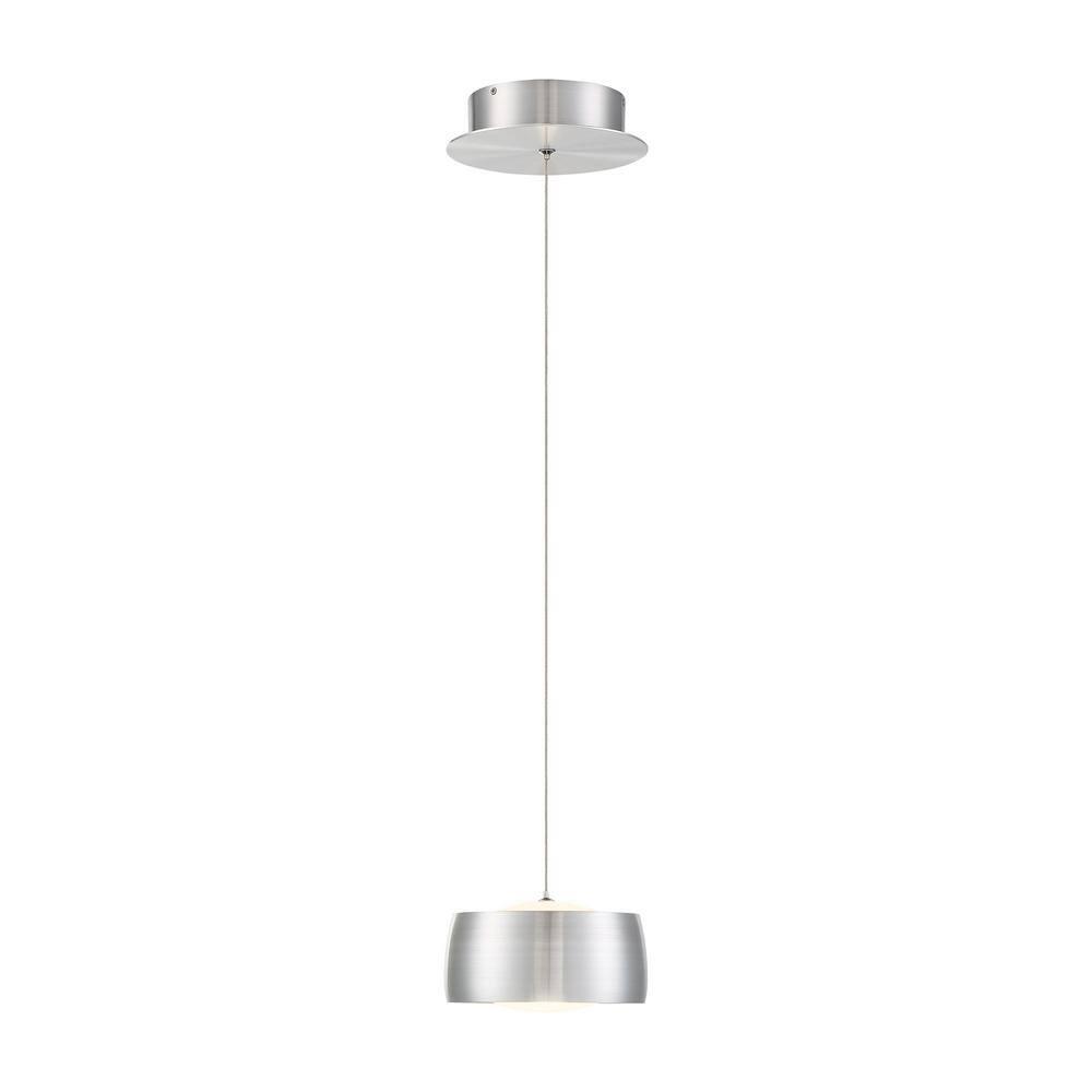 Tic Toc Brushed Aluminum LED Drum Pendant Light