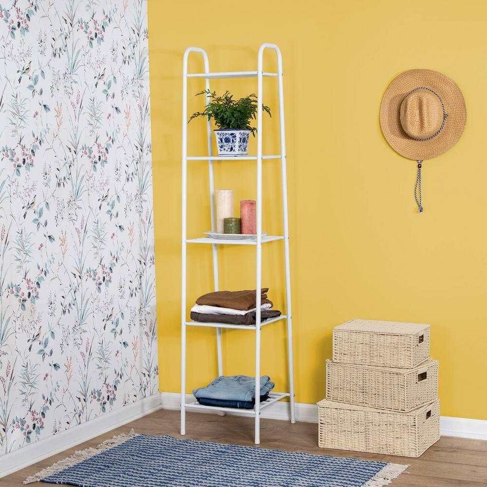 Honey Can Do 5-Tier Steel Shelf, White Matte