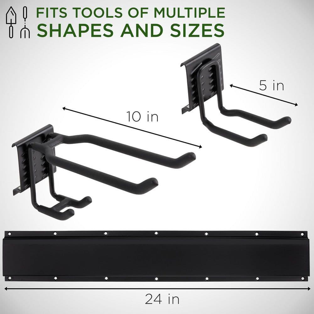 RaxGo Tool Storage Rack, 8 Piece Wall Mounted Garage Organizer for Broom, Mop, Rake Shovel & Tools