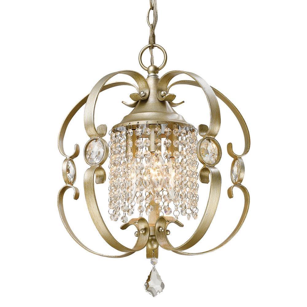 Golden Lighting Ella Mini Chandelier in White Gold