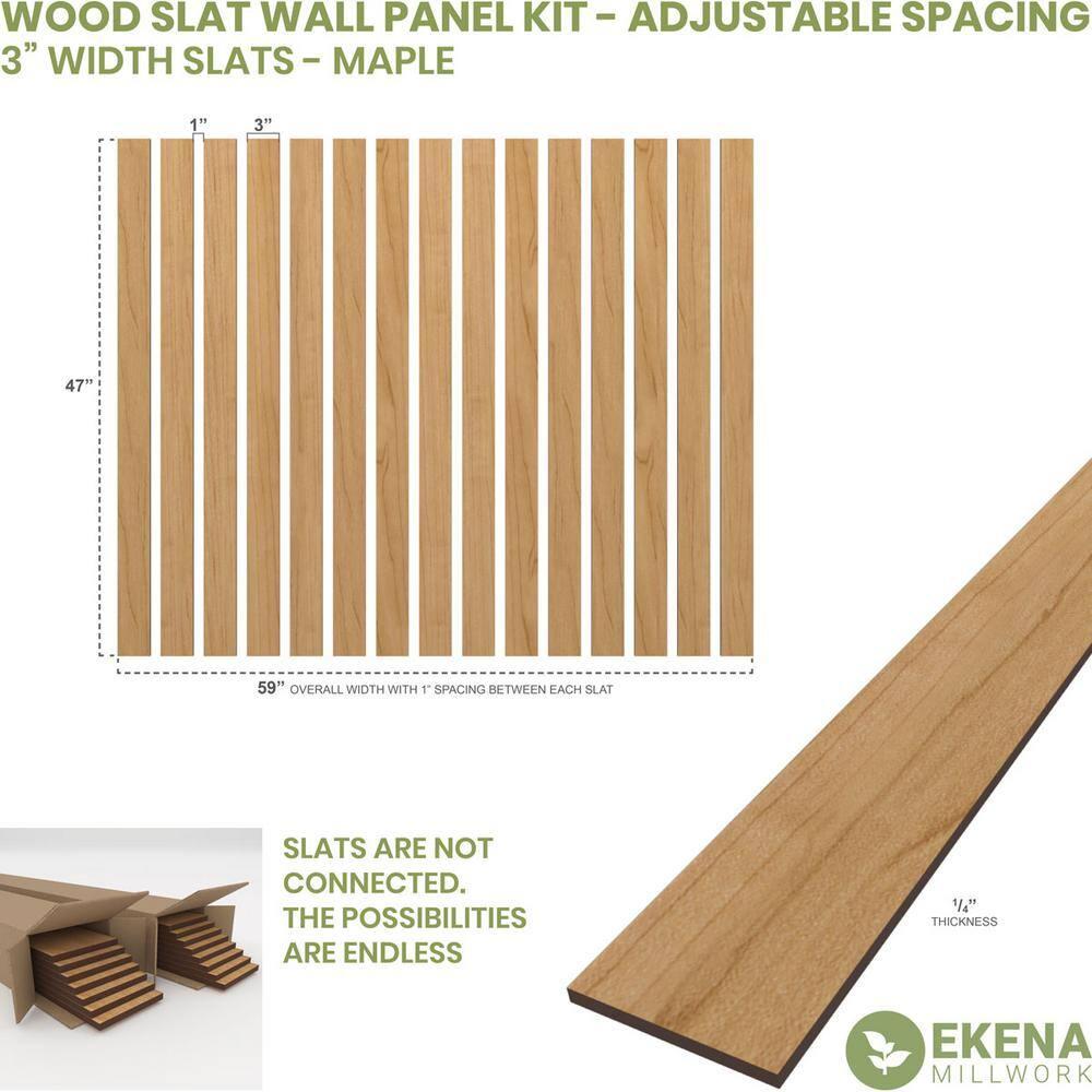 Adjustable Wood Slat Wall Panel Kit