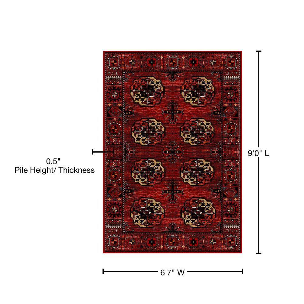 Vintage Hamadan VTH212 Power Loomed Indoor Area Rug - Red/Multi - 6'7"x9' - Safavieh