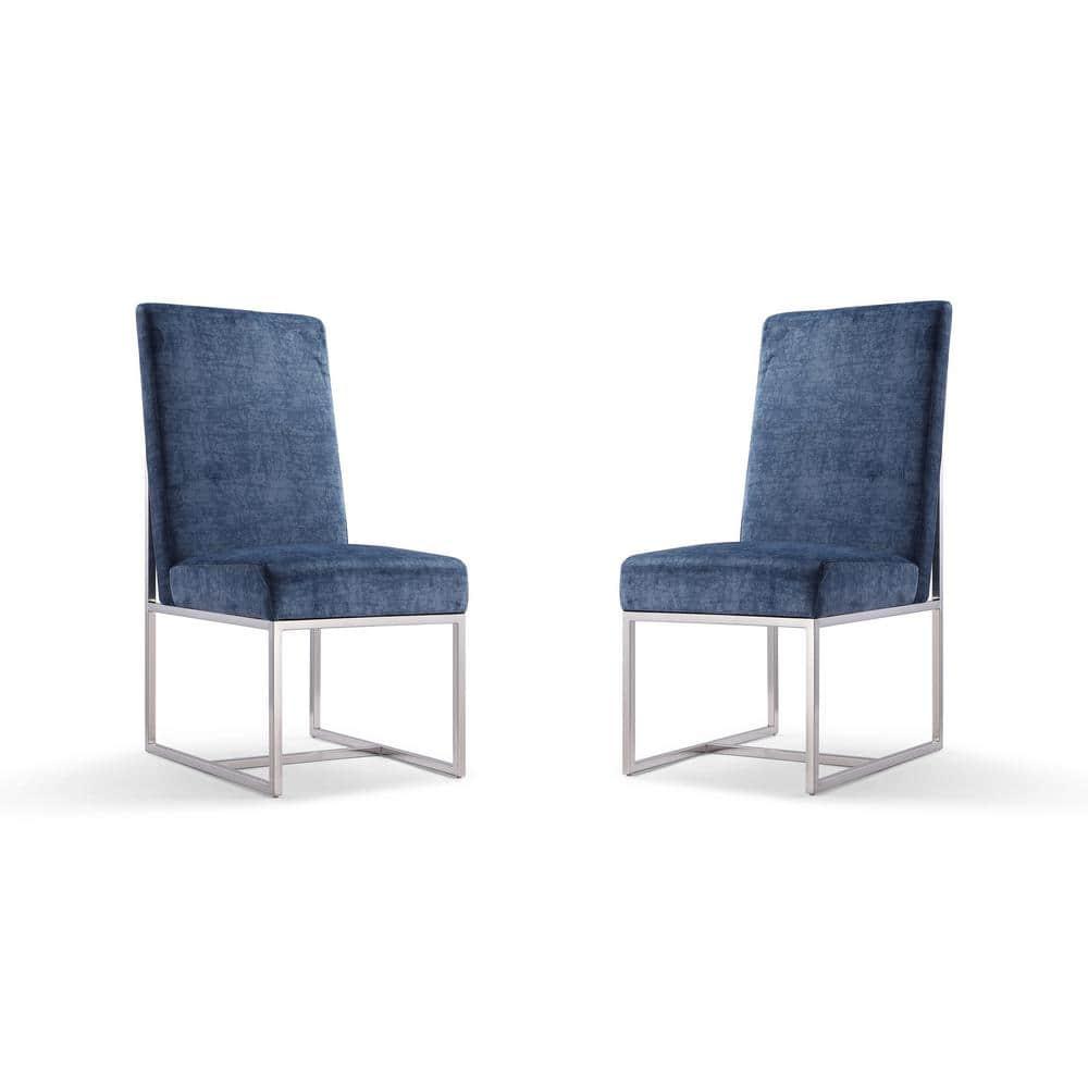 Element Velvet Upholstered Metal Side Chair