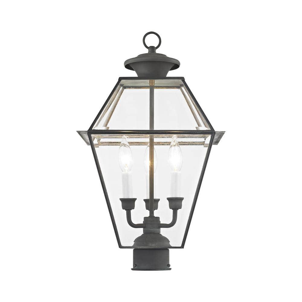 Livex Lighting Westover 3 - Light Post Light in  Charcoal