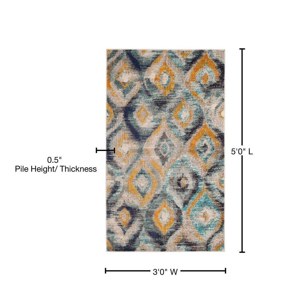 Monaco MNC242 Power Loomed Indoor Accent Rug - Blue/Multi - 3'x5' - Safavieh.