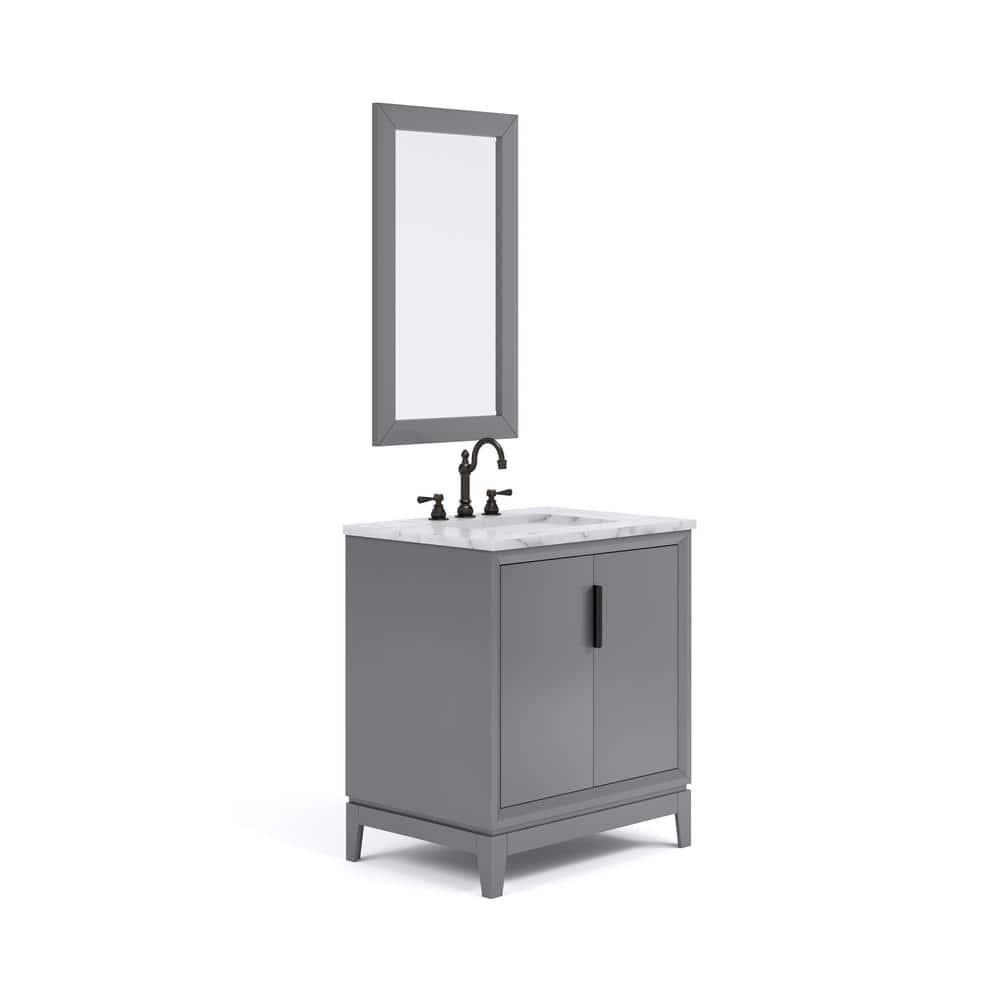 Elizabeth 30" Cashmere Grey Single Bathroom Vanity with Carrara Marble Top