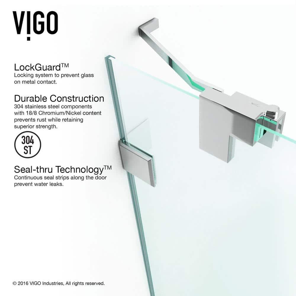 Pirouette 30-36" W x 72" H Pivot Frameless Shower Door with 3/8" Clear Glass