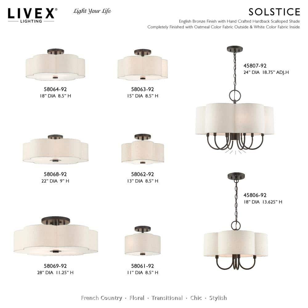 Livex Lighting Solstice 2 - Light Semi-Flush Mount in  English Bronze