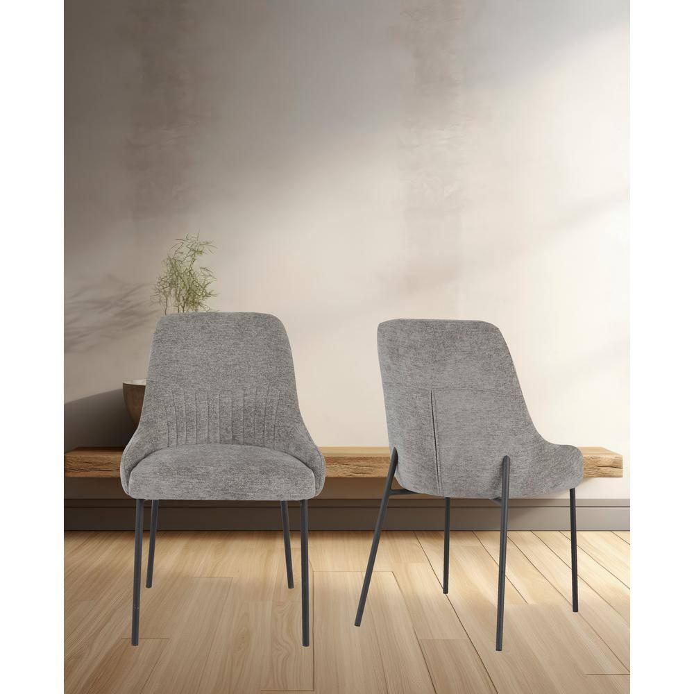 New Spec Inc 18'' H Fabric Upholstered Metal Side Chair (Set of 2)