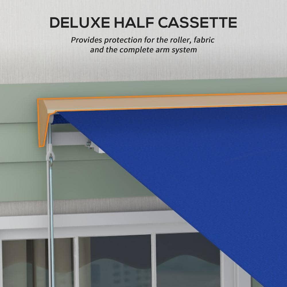 Outsunny Polyester Cover Retractable Patio Awning