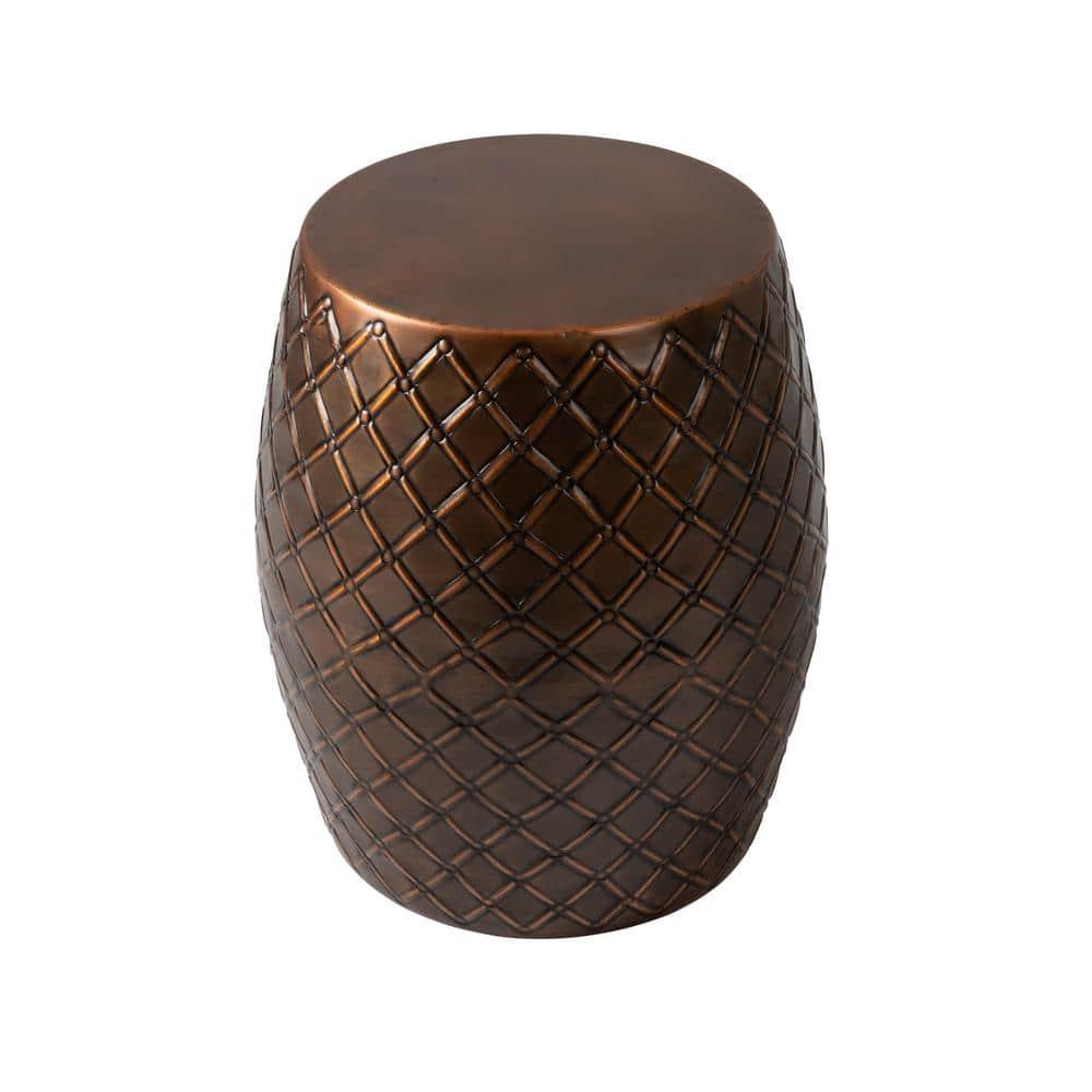 Balkene Home Braga Metal Stool Table Planter Sense End Table Stool Modern Decor-Glossy Copper Finish