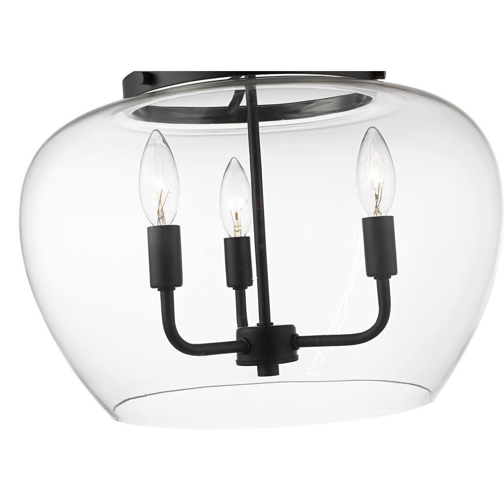 Z-Lite Joliet 3 - Light Semi-Flush Mount in  Matte Black