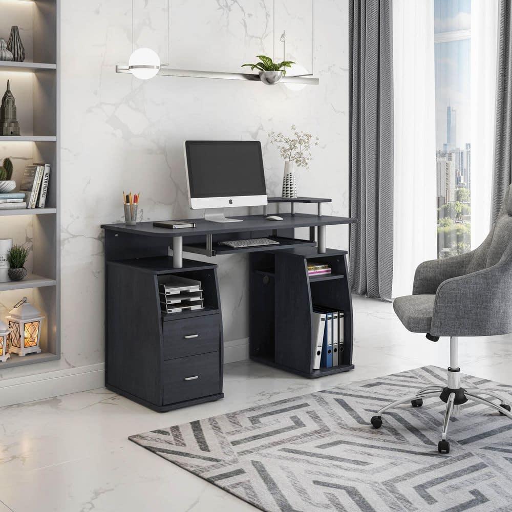 Techni Mobili Complete Computer Workstation Desk with Storage, Espresso RTA-8211-ES18