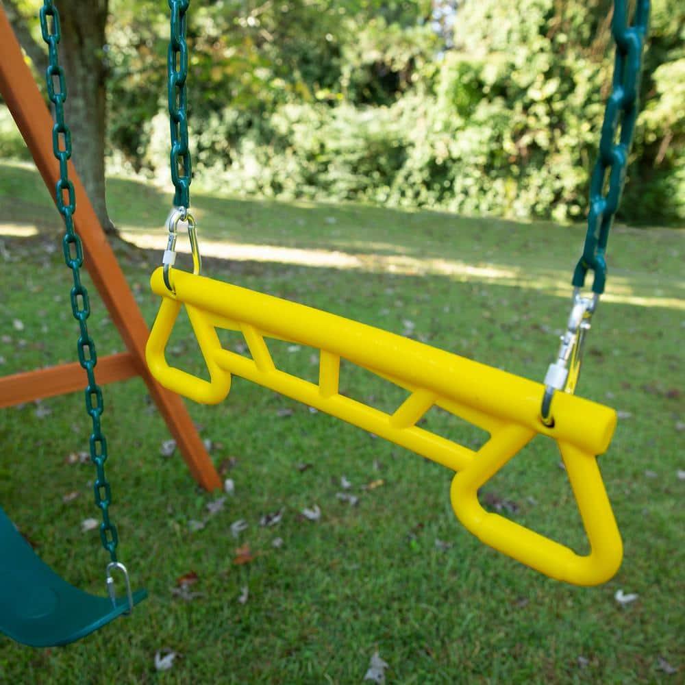 Swing-N-Slide Ranger Plus Wooden Backyard Swing Set with Slide, Climbing Wall and Swings, Swing Set for Backyards