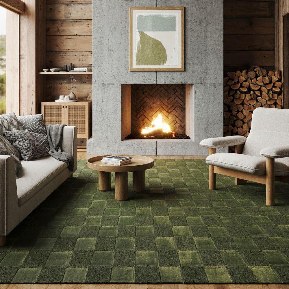 Nuloom Alaiya Checkered Pet Friendly Textured Machine Washable Area Rug, 3' x 5', Green