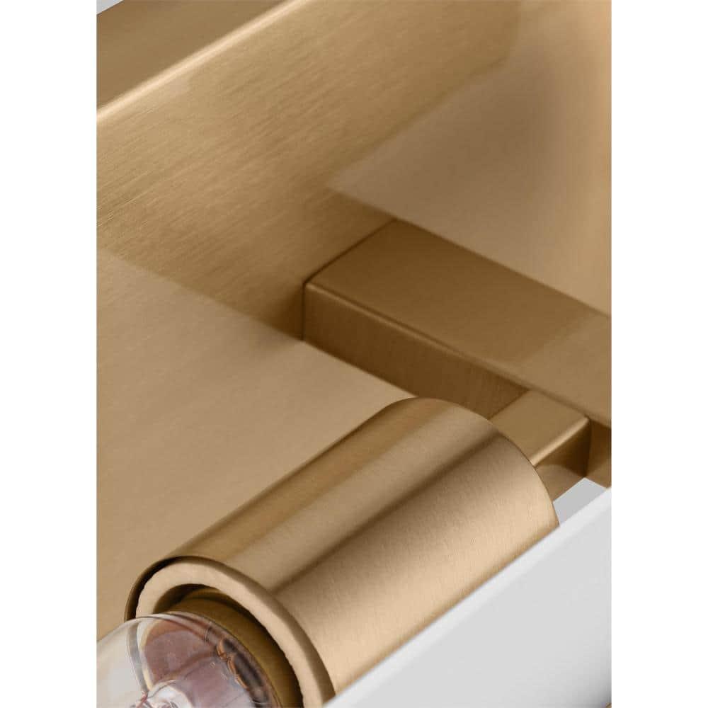 Dex Satin Brass Energy Star 2-Light Vanity with Etched Glass