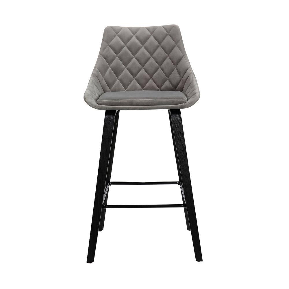 Armen Living Indoor Dani 26" Brown Faux Leather Barstool in Walnut Glazed Finish