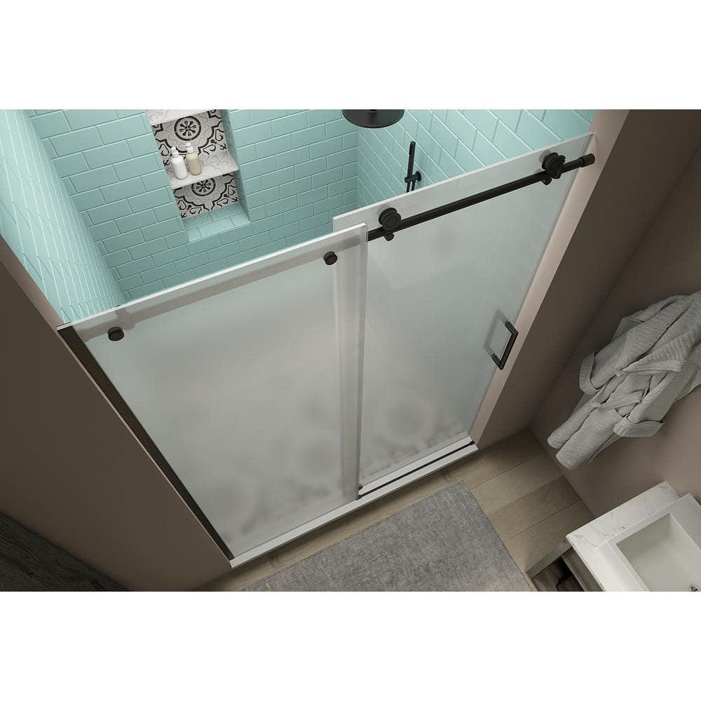 Coraline XL52" W x 80" H Single Sliding Frameless Shower Door