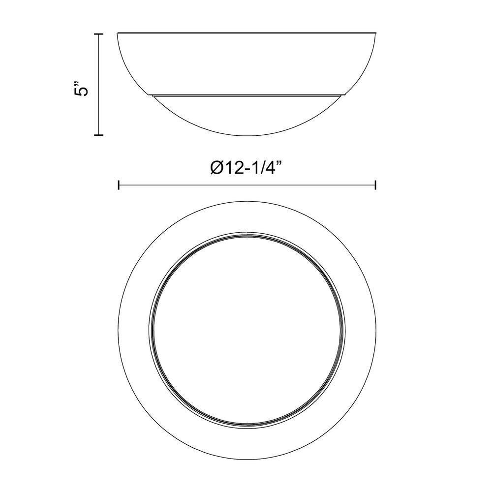 Rubio 12.25" Matte Black and Gold Glass Flush Mount