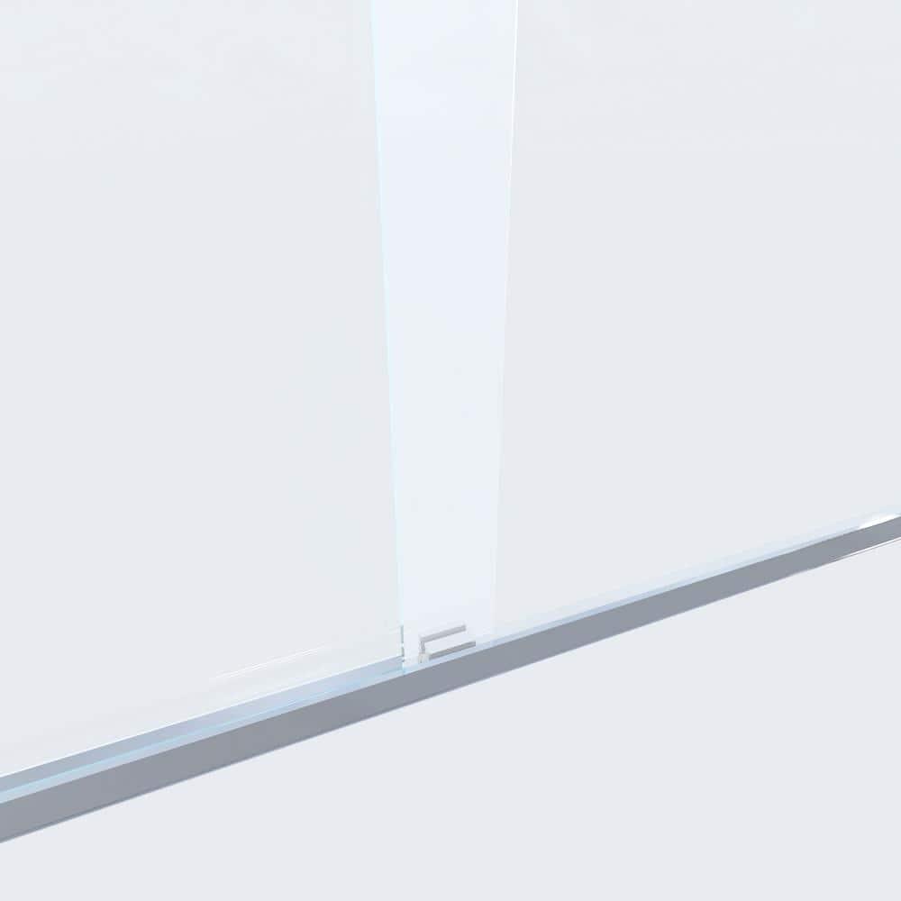 56"-60" W x 72" H Double Sliding Semi-frameless Shower Door with Two Handles