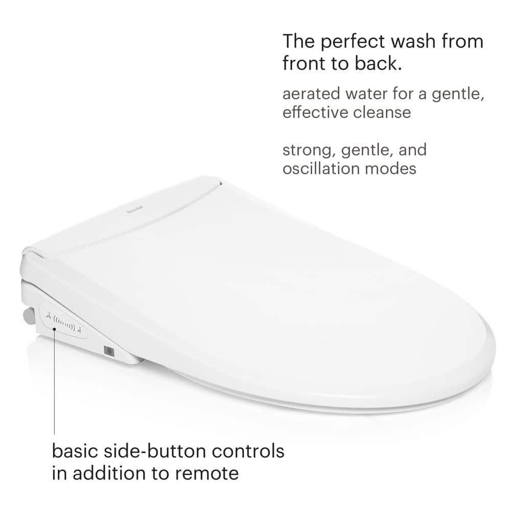 Brondell T44-EW Swash Thinline T44 Luxury Bidet Toilet Seat with Remote Control, White