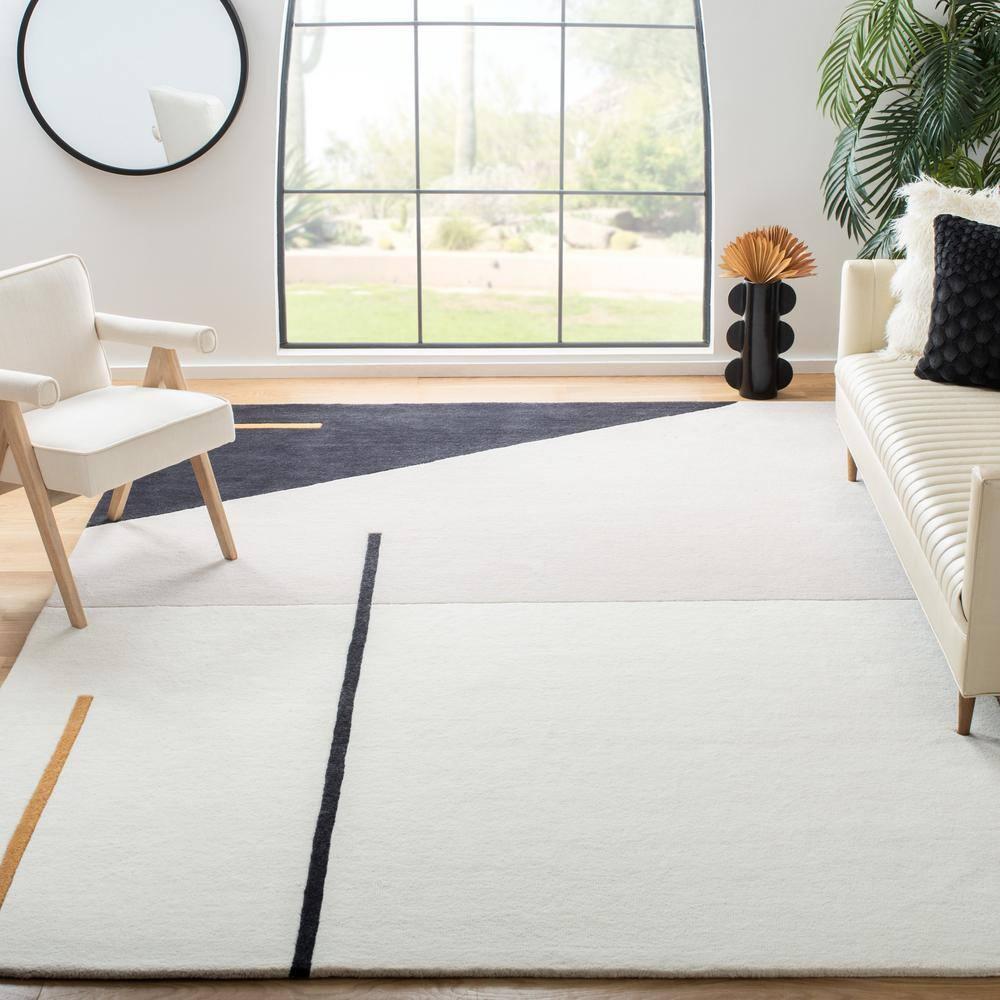 SAFAVIEH Fifth Avenue Dawa Abstract Area Rug, Ivory/Black, 10' x 14'